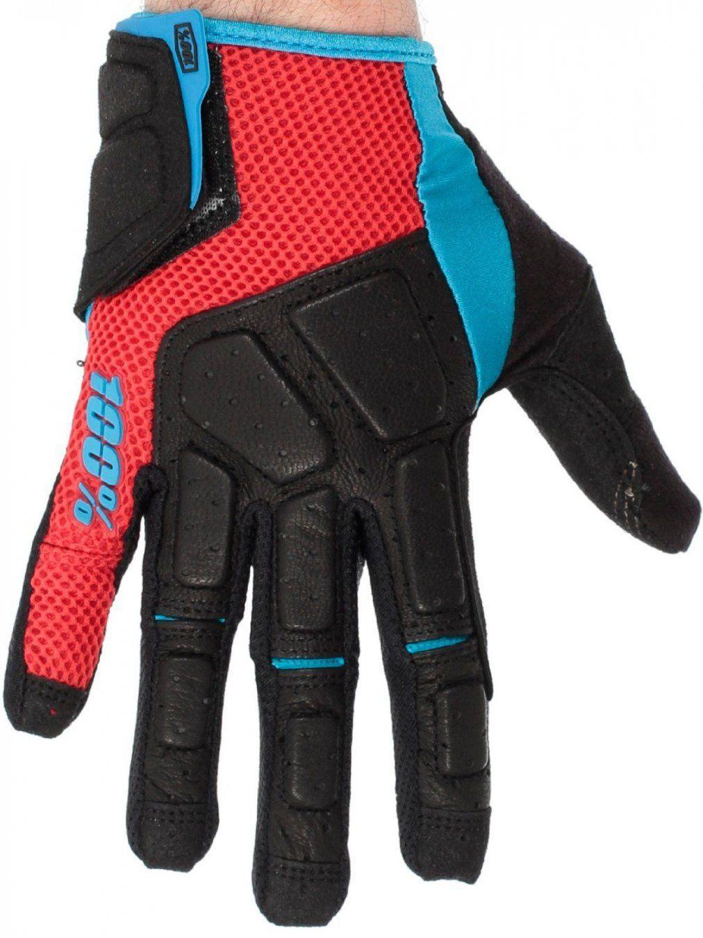 Перчатки 100% Simi Red/Cyan